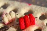 Mini fluoro boilies or bread punch work well as hook baits